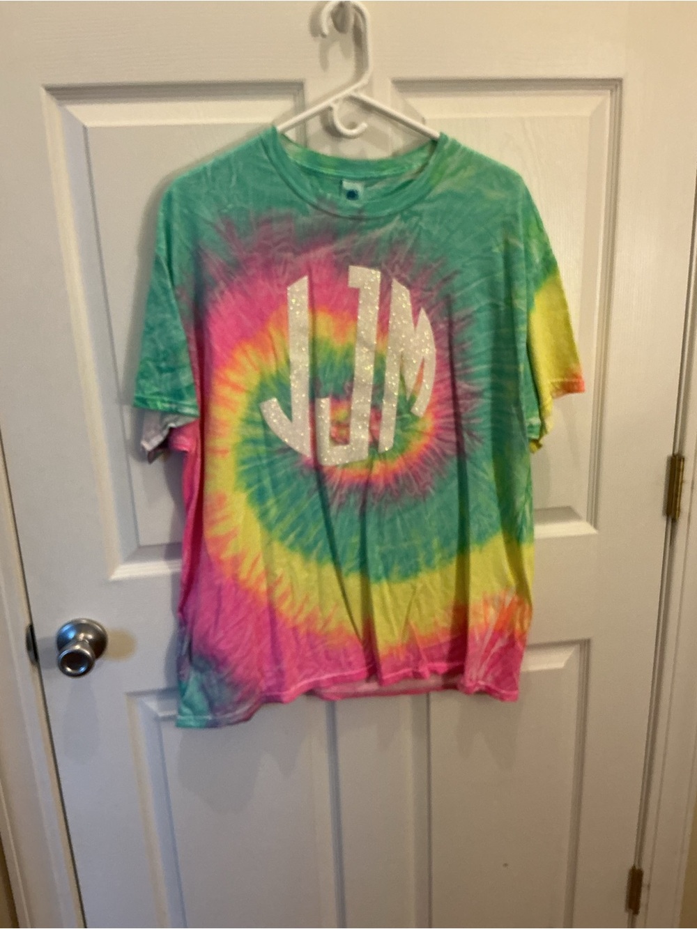 Women’s Tie-Dye Short Sleeve Tee Shirt Green, Pink & Yellow ‘jJm’